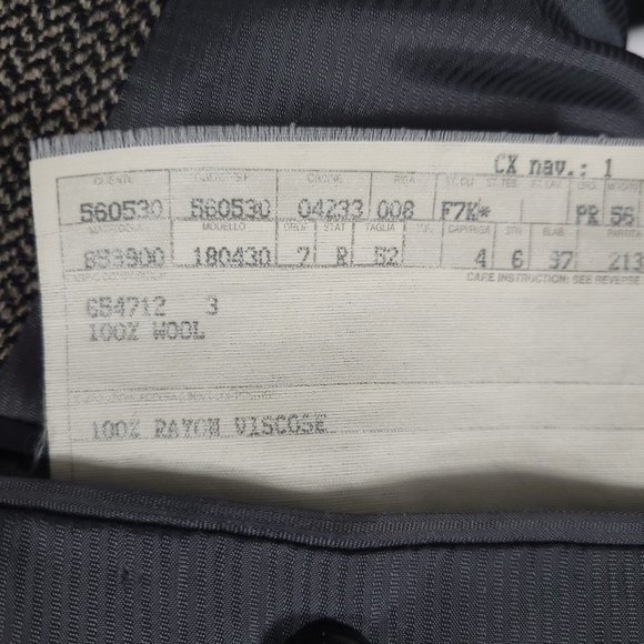 ERMENEGILDO ZEGNA Blazer Jacket EU 52R Black Gray Wool Herringbone 2-Button Soft - Picture 12 of 14